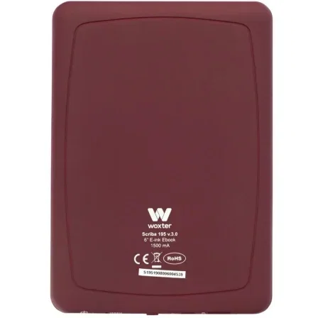 Woxter Scriba 195 Ebook 6 Pulgadas con Pantalla E-Ink Pearl Plus Rojo - Referencia EB26-045